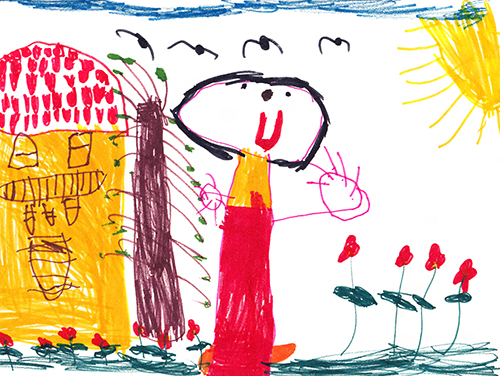 children kid art drawing fridge draw colour color
